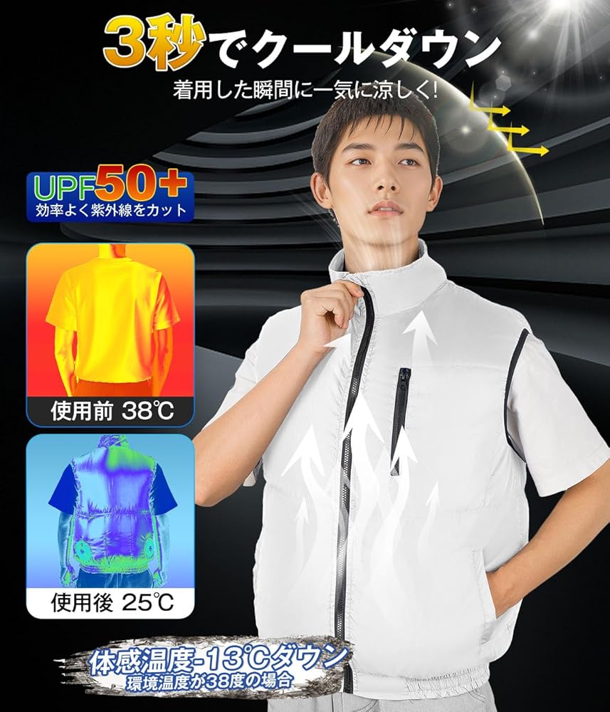 【新品未使用】空調作業服 ベスト 30000mAh大容量バッテリー 付き M Amazon.co.jp: [Sumeriy] 空調作業服 ベスト 30000mAh大容量